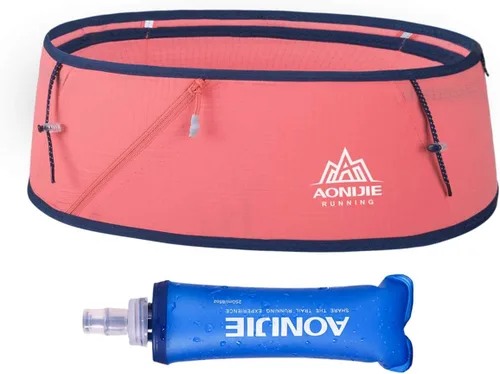 Vista 11 de Riñonera para correr con botella de agua suave de 8.5 fl oz, sin rebote, para entrenamiento, correr, viajes, dinero, cinturón de bolsillo para mujer