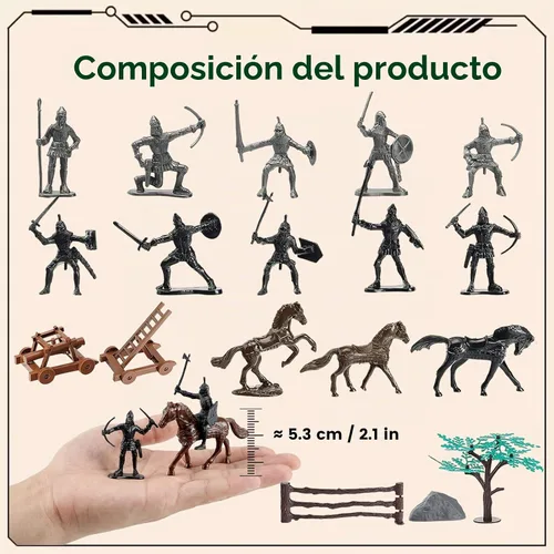 Vista 7 de Amor Present Juguetes de caballeros medievales, figuras de acción de caballero para niños Includes Cavalry, Foot Soldiers, Catapults Terrain. for
