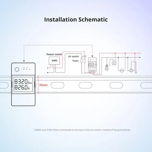 Vista 9 de SONOFF POWR316D Elite 16A Interruptor de potencia inteligente WiFi con medidor de energía, interruptor de luz inalámbrico inteligente con monitoreo