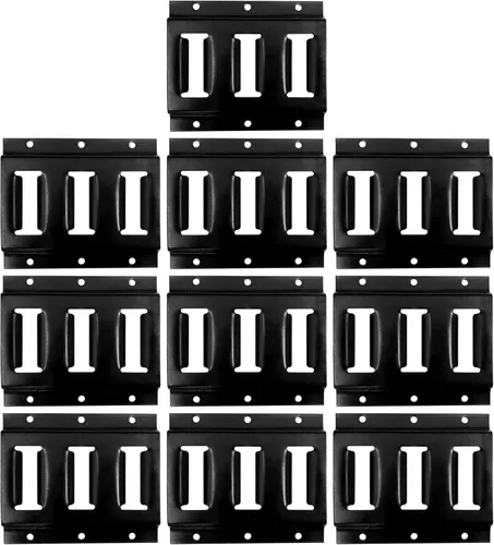 Vista 17 de Paquete de 10 rieles E de 2 pies con sistema de amarre resistente con recubrimiento en polvo, color negro