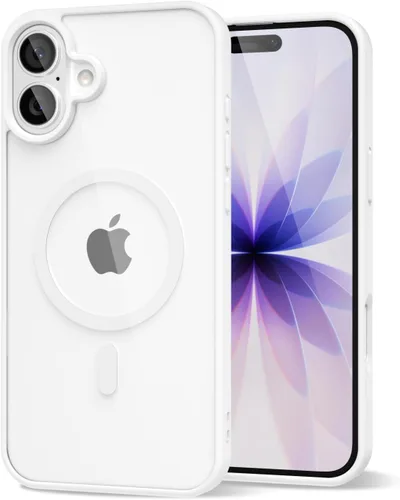 Vista 181 de oakxco Funda magnética transparente compatible con Magsafe, bonita funda delgada y transparente de poliuretano termoplástico no amarillenta, carcasa