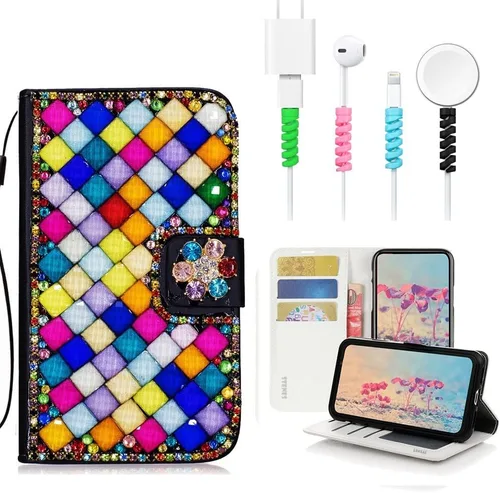 Vista 6 de Bling SSBLDwCPSeries-9 - Funda de piel con tapa y protector de cable, diseño 3D