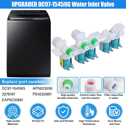 Vista 2 de UPGRADE DC97-15459G - Conjunto de válvula de entrada de agua compatible con válvula de entrada de lavadora Samsung DC97-15459G 3276197 AP5623056