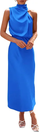 Vista 28 de PRETTYGARDEN Women's Summer Satin Maxi Cocktail Dress Verde militar