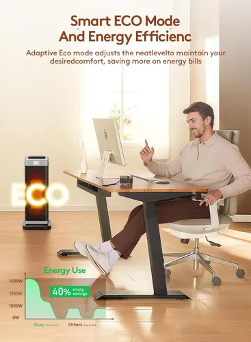 Vista 5 de Calentadores de espacio para uso en interiores, calentador de espacio portátil con humidificador/luz ambiental, calentadores eléctricos seguros
