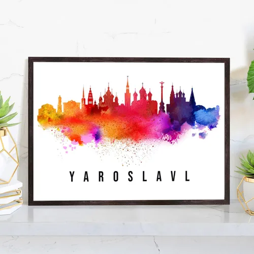 Vista 41 de Pera Print Póster de Rusia, póster de Rusia-Arkhangelsk, ilustración de Rusia Skyline City, póster de horizonte moderno, impresión de paisaje urbano
