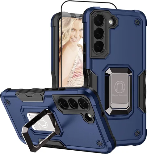 Vista 8 de Funda compatible con Samsung Galaxy S23 Plus 5G, paquete de 2 protectores de pantalla HD, [grado militar], funda protectora híbrida resistente a