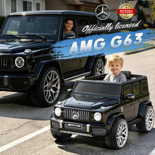 Vista 2 de Mercedes Benz G63 - Coche eléctrico para niños, 12 V G Wagon, color negro