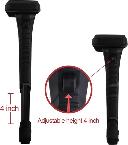 Vista 4 de Frassie Par de reposabrazos de silla ajustable en altura, juego de brazos de silla de jefe de juego de repuesto 4D (negro)
