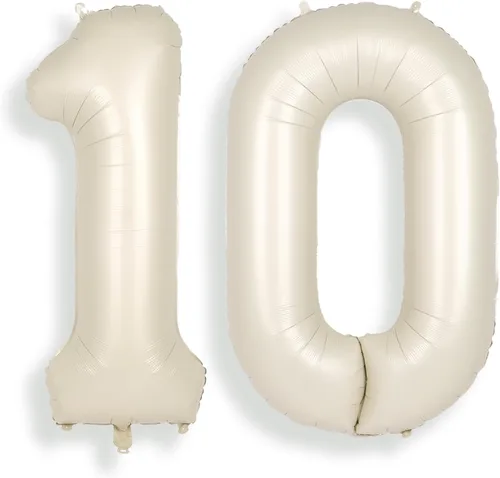 Vista 15 de SUWEN Globos de helio grandes de 102 cm (40 pulgadas) con letra S en color crema. Globos grandes de papel de aluminio con letra en helio, de A a Z.