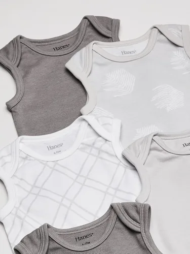Vista 2 de Hanes Body unisex para bebé sin mangas Ultimate Flexy para niños y niñas paquete de 5