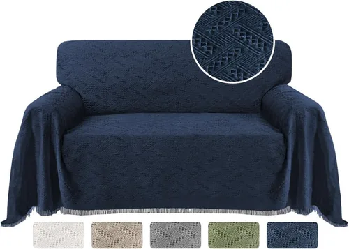 Vista 11 de Turquoize - Funda para sofá de algodón de color gris, protector para sofá, funda para sofás, fundas para sofá seccional lavables para perros