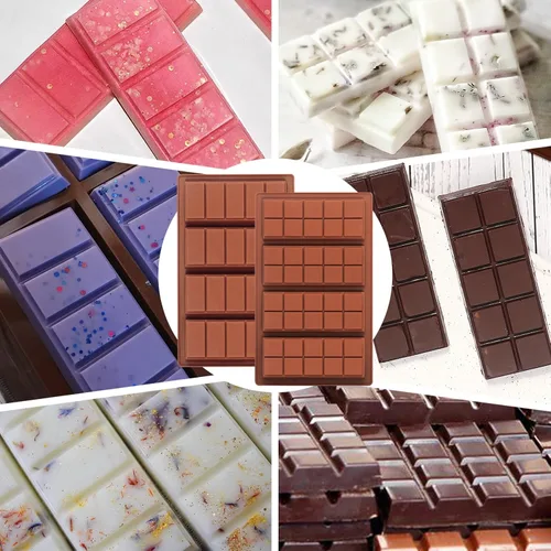 Vista 3 de Webake Molde de barra de chocolate profundo para relleno, molde de silicona para chocolate para rellenar chocolate, caramelos, cera derretida