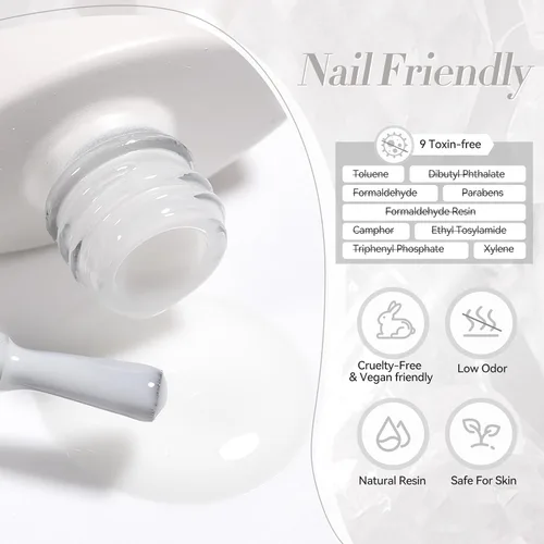 Vista 7 de Born Pretty - Esmalte de gel blanco lechoso, color blanco gelatina