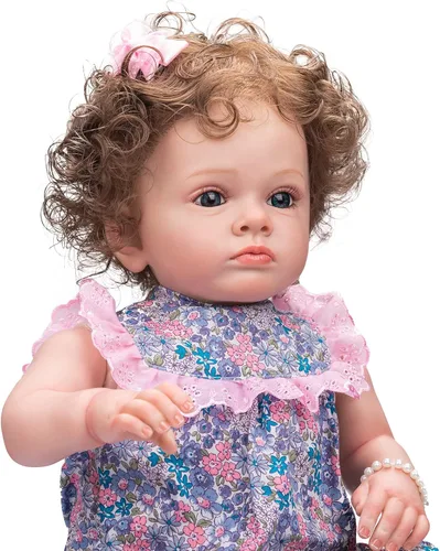 Vista 3 de Reborn Baby Dolls - Muñeca realista de silicona de 23 pulgadas que parece un bebé real, muñeca realista y viva ponderada, recién nacida, recién