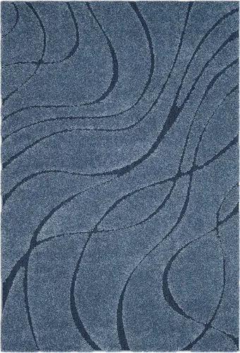 Vista 56 de Safavieh Florida Shag Collection - Alfombra de área de 2 x 3 pies, color crema/beige, diseño geométrico, felpa de 1.2 pulgadas de grosor, ideal