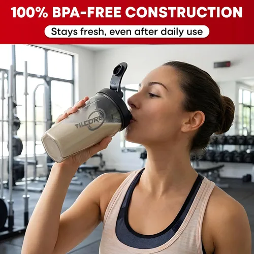 Vista 8 de Vortex - Botella mezcladora de proteínas de 24 onzas / 23.7 fl oz, taza agitadora prémium sin BPA para batidos y batidos de proteínas, a prueba