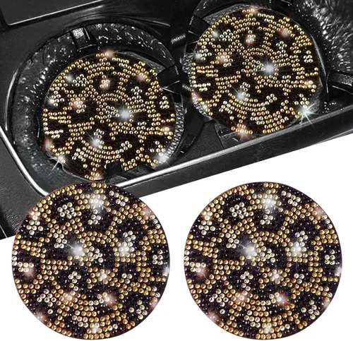 Vista 11 de NBTEPEM 2 posavasos de auto con diamantes de imitación, 2.75 pulgadas, antideslizantes, a prueba de golpes, universal, a la moda, para auto