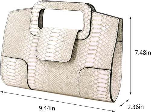 Vista 6 de Naimo Bolso de mano de noche de cristal brillante, bolso cruzado con asa superior, bolso de hombro para boda, fiesta, novia