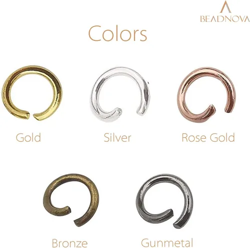 Vista 4 de BEADNOVA Anillos de salto negros de 0.157 in para hacer joyas, anillos abiertos para llaveros y reparación de collares (300 unidades)