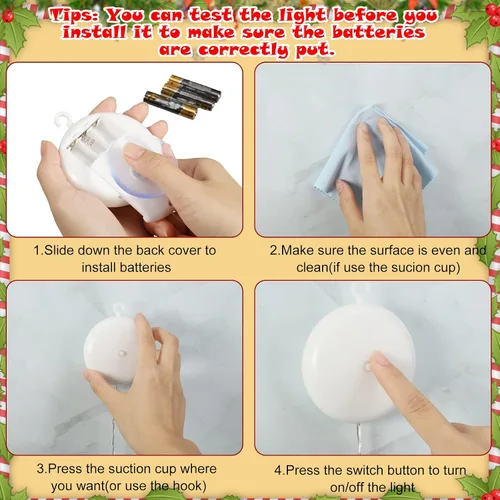 Vista 7 de 5 Piezas Luces Navideñas para Ventana Decoraciones Letrero Iluminado de Navidad Blanco Cálido Funciona con Pilas Telón de Fondo Luces de Cadena