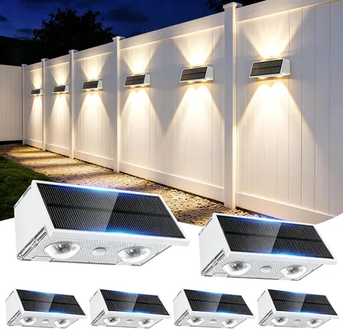 Vista 14 de Luces solares para valla al aire libre, paquete de 2 luces solares Negro