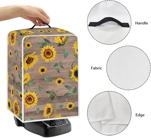Vista 123 de Funda para cafetera, poliéster, azul, se adapta a la mayoría de máquinas de café estándar, protector resistente al polvo, huellas dactilares Playa