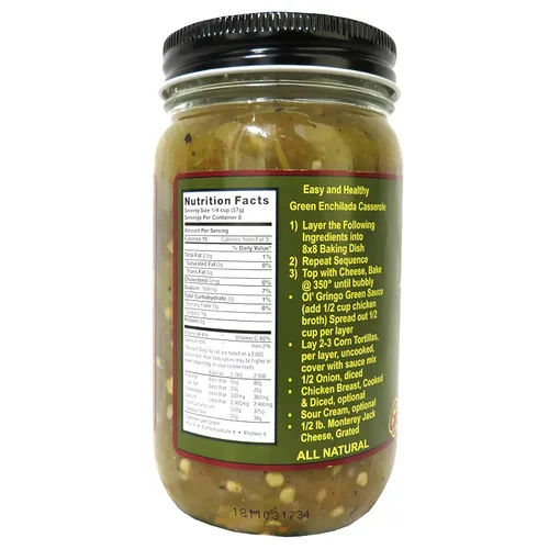 Vista 3 de Ol' Gringo Chile Company Salsa de chile verde, calor medio (paquete de 2)