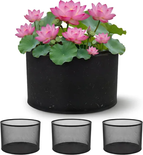 Vista 7 de 4 bolsas grandes de plantación de estanques acuáticos de 10 x 12 pulgadas, macetas de tela reutilizables para plantas acuáticas de 5 galones