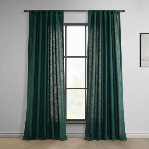 Vista 17 de HPD Half Price Drapes Cortinas clásicas de lino sintético semitransparentes para sala de estar (1 panel) que filtran la luz de 96 pulgadas de largo