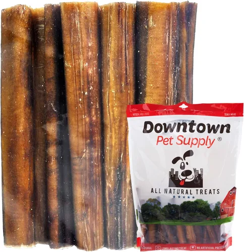 Vista 11 de Downtown Pet Supply Bully Sticks - Golosinas dentales y masticables para perro, tiras de carne natural premium de 6 y 12 pulgadas, extra gruesas