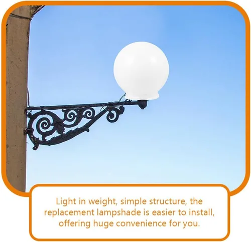 Vista 9 de 2 unids acrílico lámpara poste globo con cuello blanco lámpara sombra redonda de plástico globo de luz apertura cuello ventilador techo cubiertas