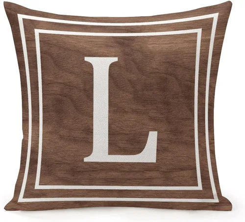 Vista 28 de Funda de almohada decorativa con diseño de letras blancas y monograma D, para sofá, dormitorio, automóvil, 16 x 16 pulgadas