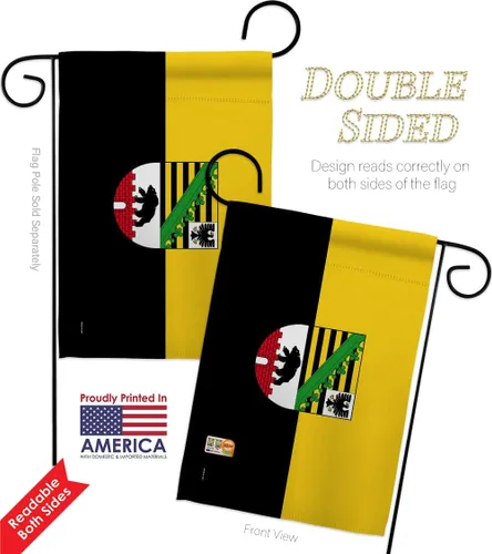 Vista 3 de Saxony Anhalt Garden Flags 2pcs Pack Regional Germany States Central Europe Territory Old History Country Particular Area Small Decorative Gift Yard
