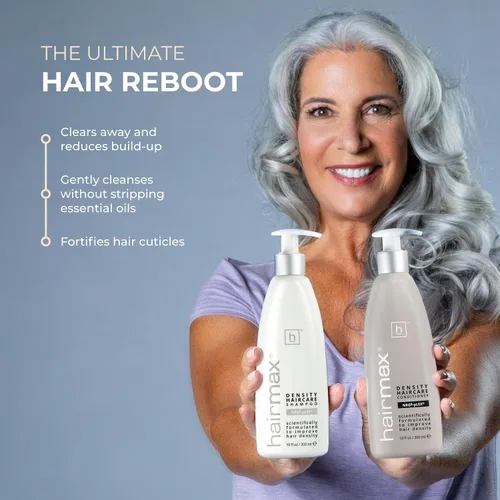 Vista 4 de Hairmax Champú y acondicionador Fórmula antiadelgazamiento Terapia avanzada para cabello y cuero cabelludo para adelgazar el cabello Limpia