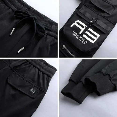Vista 6 de DIOTSR Pantalones deportivos para hombre, pantalones de hip hop, pantalones punk, pantalones de pista Harem, ropa urbana Techwear, pantalones