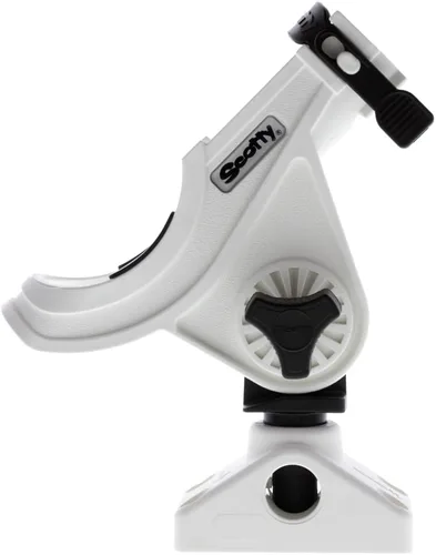 Vista 3 de Scotty #280-WH Baitcaster/Spinning Rod Holder w/#241 Montaje en cubierta lateral (blanco)