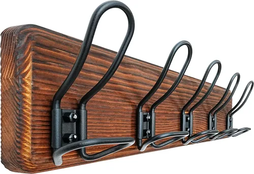 Vista 17 de Dseap Perchero para Abrigos Montado en Pared - Perchero Resistente de Estilo Granja Rural con 5 Ganchos de Alambre para Ropa, Sombrero, Chaqueta