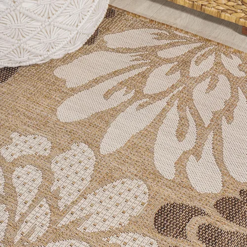Vista 7 de Eyely BMS110I-28 Santa Monica Zinnia - Alfombra moderna con textura floral para interiores y exteriores, estilo costero, glamour, dormitorio, patio