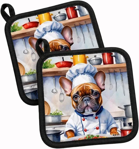 Vista 70 de Caroline's Treasures Coton de Tulear El Chef Par de Agarraderas de Ollas de Cocina Resistentes al Calor Juegos de Agarraderas de Ollas Almohadillas