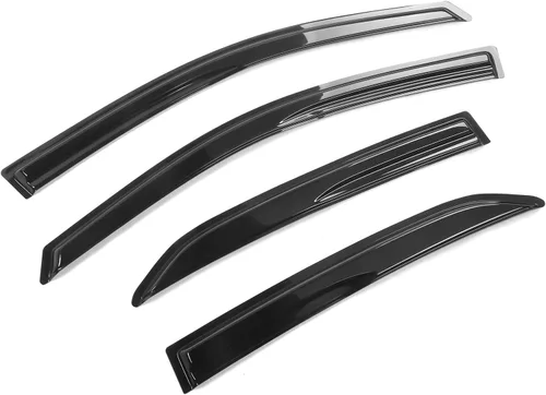 Vista 2 de Visor para ventana compatible con Toyota Corolla 2009-2013, protector de aire para deflector de viento de acrílico ahumado y semitransparente contra