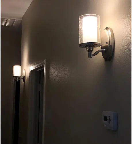 Vista 8 de Kira Home Victoria - Aplique de pared de cristal moderno de 10 pulgadas para tocador de baño