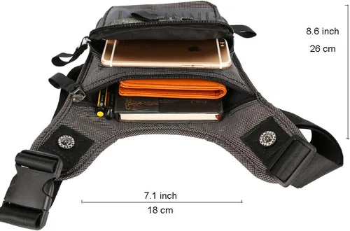 Vista 3 de Bolsa de muslo, bolsa de pierna, cangurera táctica Vanlison Bolsa de senderismo Bolsa de pierna