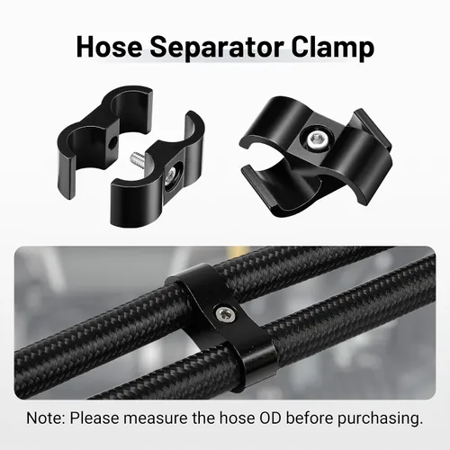 Vista 2 de EVIL ENERGY 4AN Abrazadera Separadora de Manguera, Abrazadera de Montaje de Línea de Combustible AN4 de Aluminio Negro 4PCS
