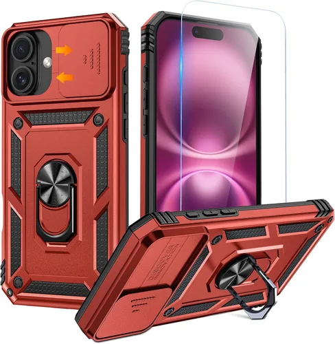 Vista 37 de Goton Funda para iPhone 14 Plus con Protector de Pantalla - Funda con Cubierta Deslizante para Cámara con Soporte de Anillo, Resistente de Grado