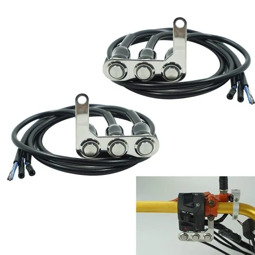 Vista 2 de Rayana Interruptor de luz LED de motocicleta de acero inoxidable ON-Off Montaje ajustable Interruptor impermeable Interruptor de interruptor DC12V