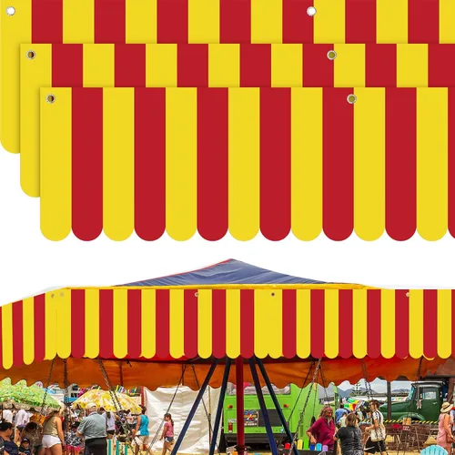 Vista 11 de Preboun 3 piezas de decoración de toldo de carnaval, tienda de campaña de circo, decoraciones colgantes de carnaval, pancarta de concesión, toldo