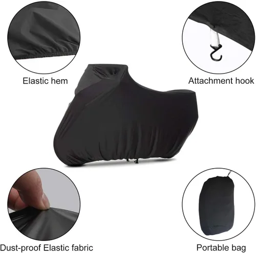 Vista 2 de WinPower Funda elástica para motocicleta de interior, a prueba de polvo, para motocicletas, 104 x 41 x 49 pulgadas