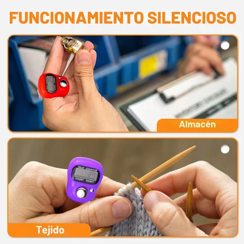 Vista 4 de Contador electrónico de dedo con pantalla LCD de 5 dígitos para hacer punto, regazo, contador de mercancías, golf