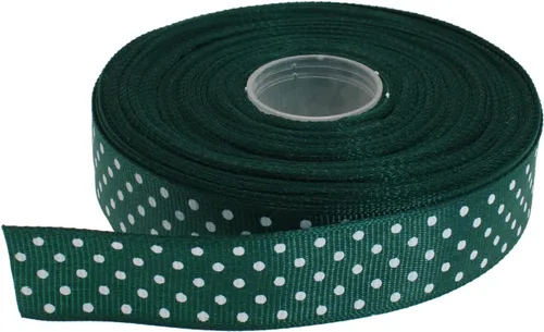 Vista 18 de Cinta de grogrén de lunares de 25 yardas cada rollo 100% poliéster (1 pulgada, beige)